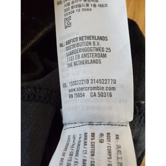 Abercrombie & Fitch Womens 26/2R The Skinny High Rise Curve Love Black Jeans New - Picture 8 of 14